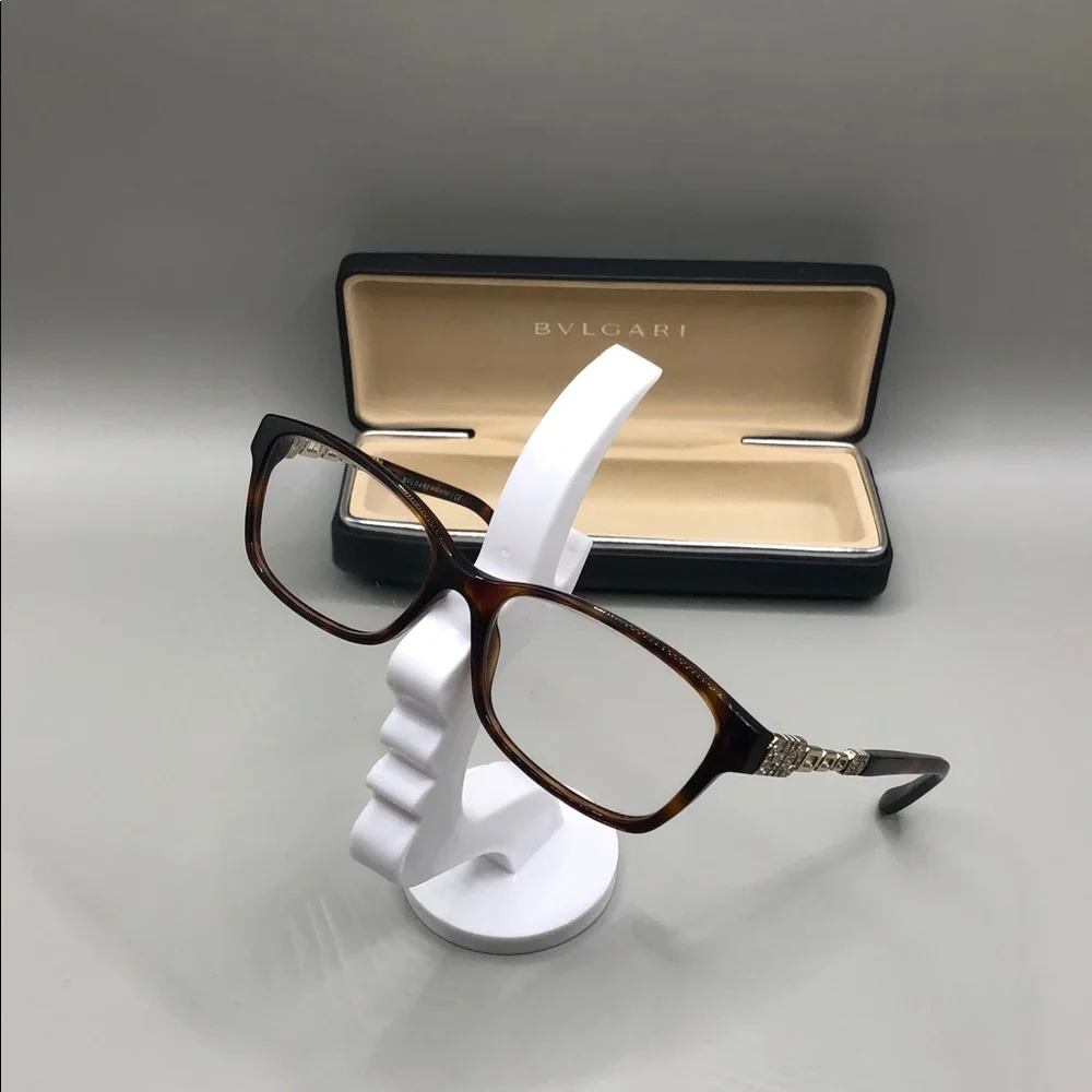 BVLGARI 4061 Brown Tortoise Rectangle Eyeglasses Glasses Frames 52-16-140 FLAW